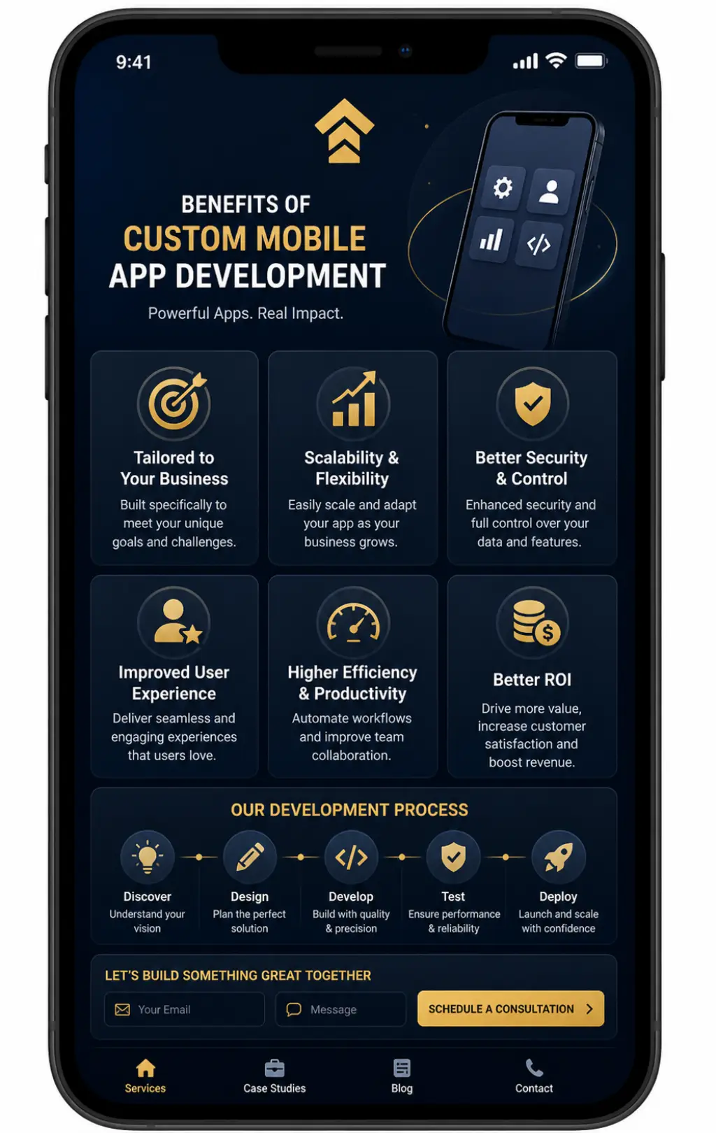 Custom Mobile App Development Illustration